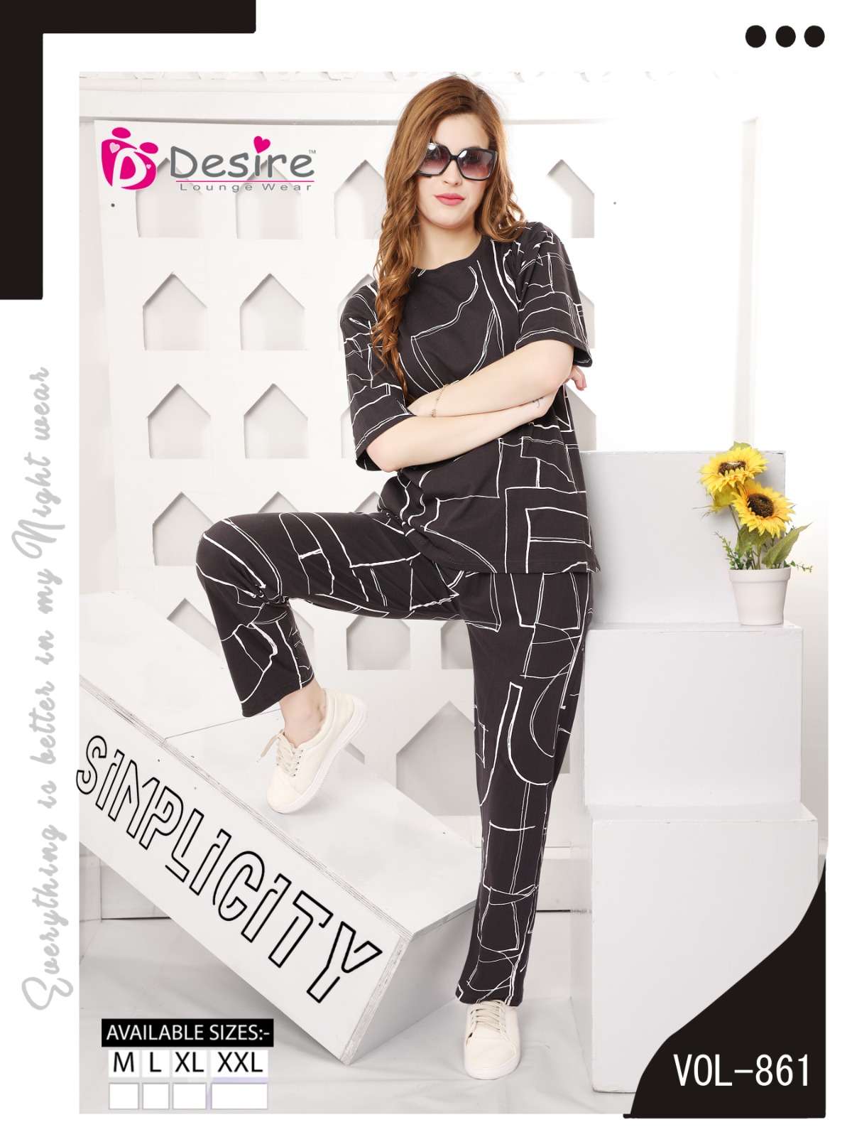 DESIGN NO-861 BY DESIRE BAGGY FIT STYLISH PRINTED CO-ORD SETS 