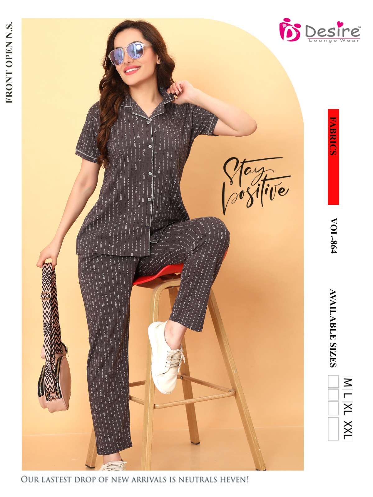 DESIGN NO- 864 BY DESIRE EASY TO WEAR CLASSY NIGHT SUIT 