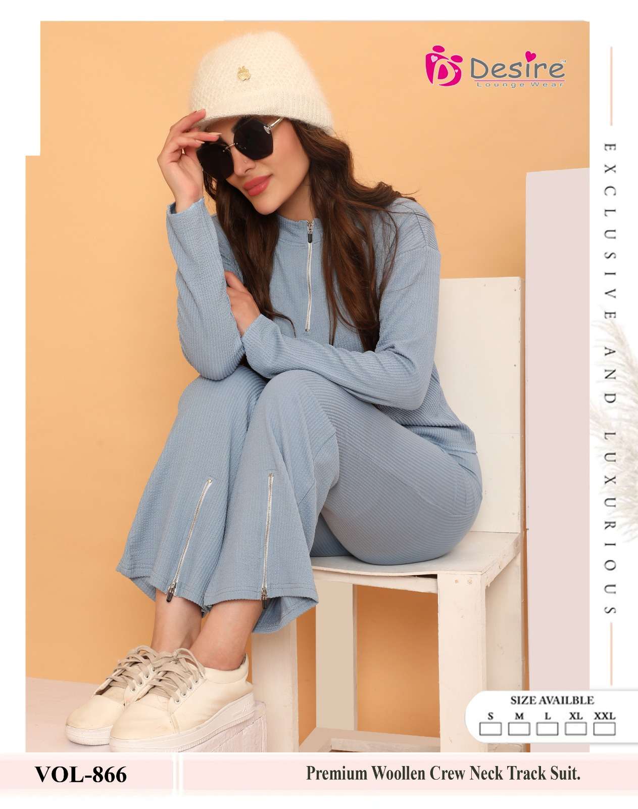 DESIGN NO- 866 BY DESIRE WOOLEN CREW NECK STYLISH TRACK SUIT 