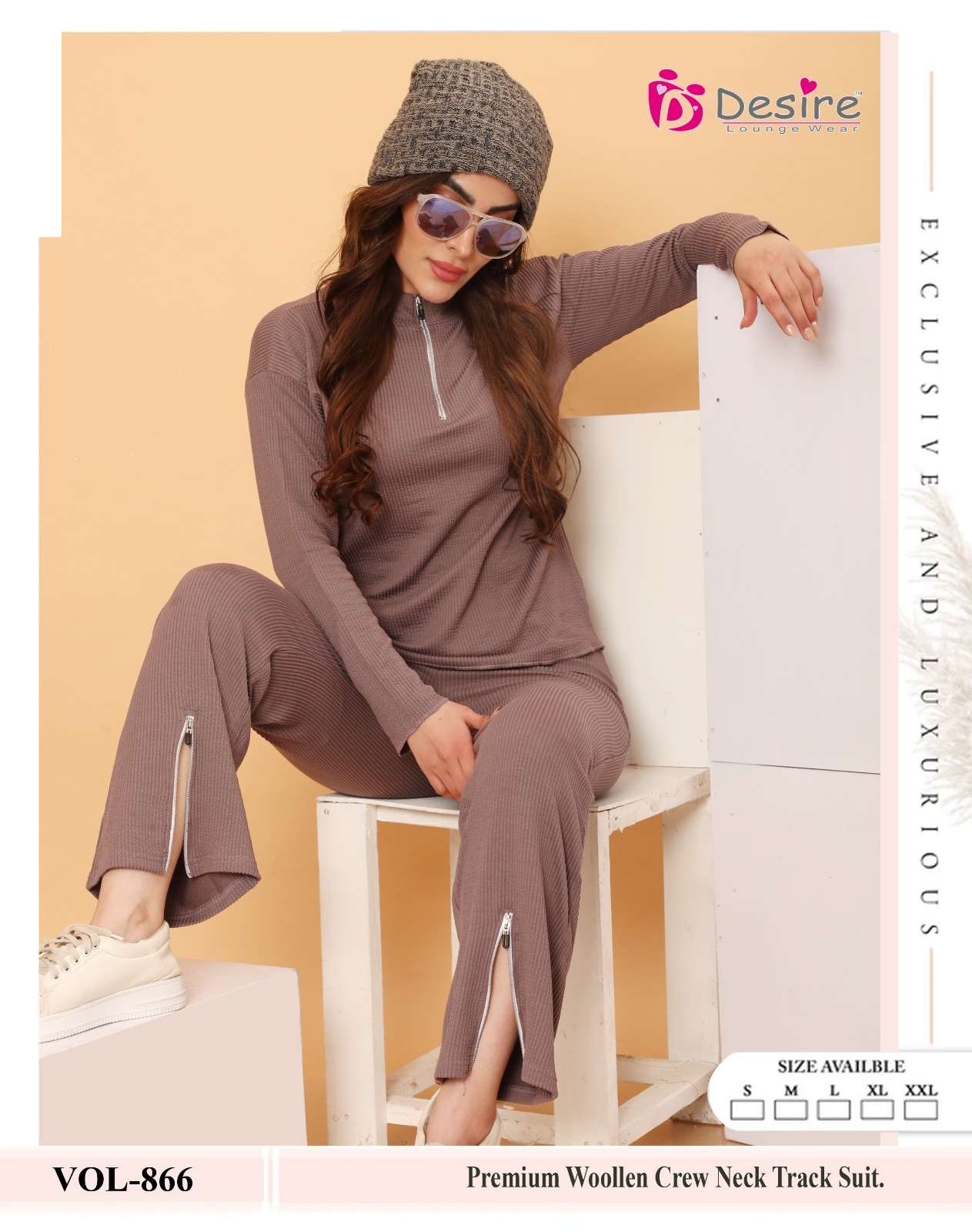 DESIGN NO- 866 BY DESIRE WOOLEN CREW NECK STYLISH TRACK SUIT 