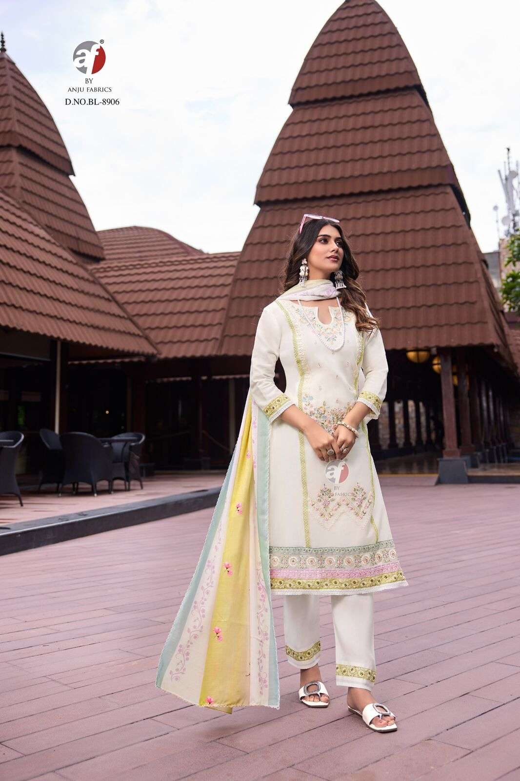 DESIGN NO. BL-8905-06 BY ANJU FABRICS SOFT COTTON 3 PCS DIGITAL PRINT WITH SEQUENCE WORK 