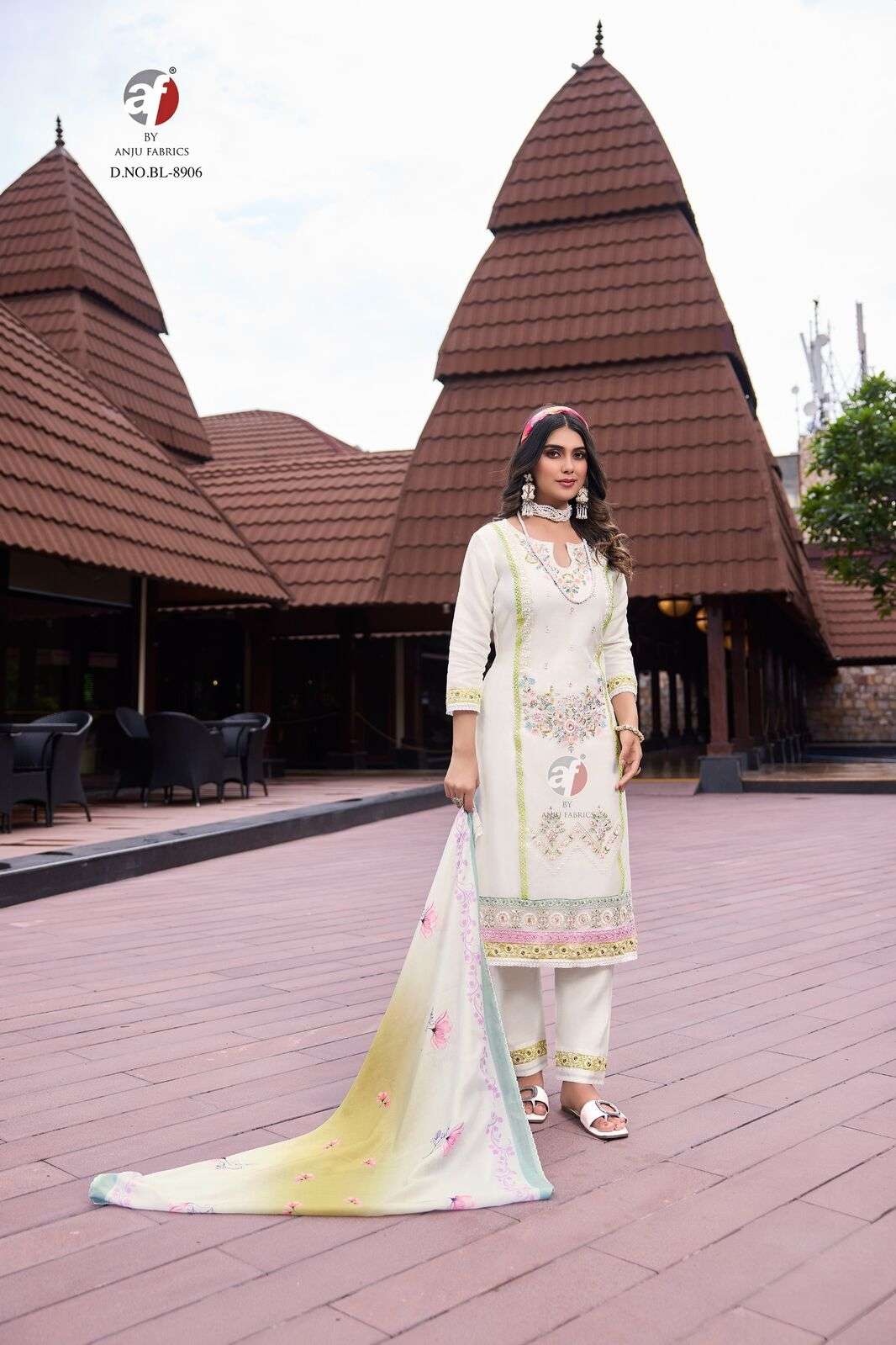 DESIGN NO. BL-8905-06 BY ANJU FABRICS SOFT COTTON 3 PCS DIGITAL PRINT WITH SEQUENCE WORK 