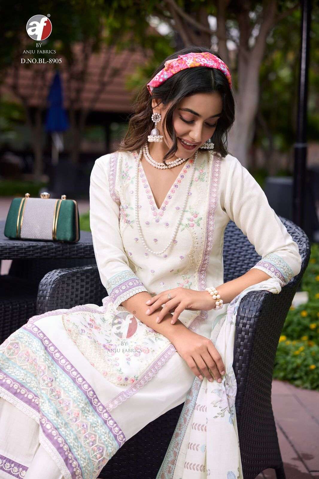 DESIGN NO. BL-8905-06 BY ANJU FABRICS SOFT COTTON 3 PCS DIGITAL PRINT WITH SEQUENCE WORK 