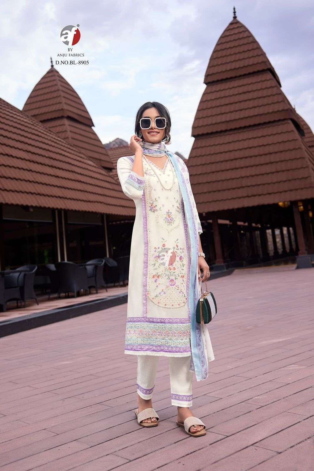 DESIGN NO. BL-8905-06 BY ANJU FABRICS SOFT COTTON 3 PCS DIGITAL PRINT WITH SEQUENCE WORK 