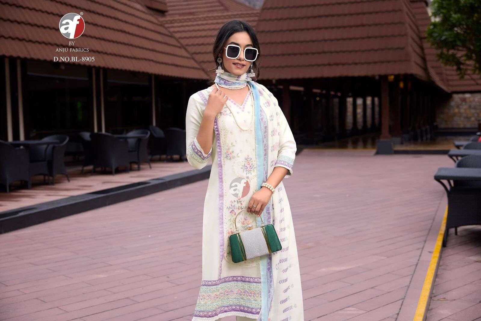 DESIGN NO. BL-8905-06 BY ANJU FABRICS SOFT COTTON 3 PCS DIGITAL PRINT WITH SEQUENCE WORK 