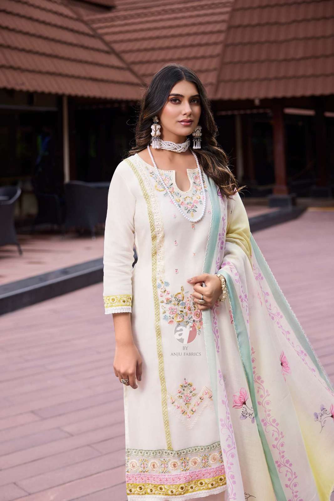 DESIGN NO- BL 8906 BY ANJU FABRICS PURE ORGANZA BEAUTIFUL EMBROIDERY SEQUENCE WORK KURTI PANT WITH DUPATTA 