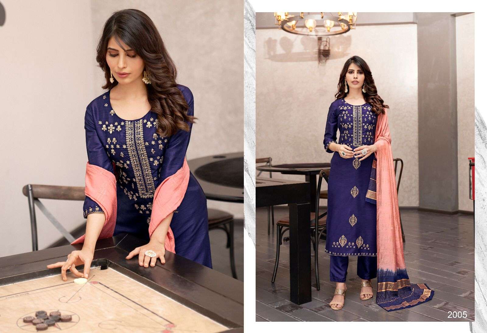 DIAMOND VOL-2 BY SWEETY FASHION FANCY SILK EMBROIDERY KURTI PANT WITH DUPATTA 