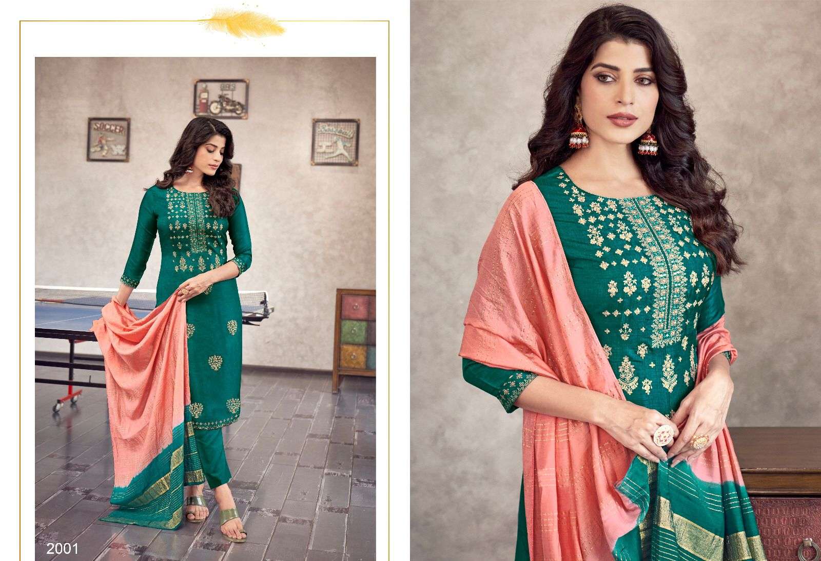 DIAMOND VOL-2 BY SWEETY FASHION FANCY SILK EMBROIDERY KURTI PANT WITH DUPATTA 