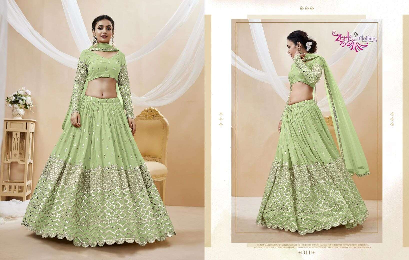 EXPRESSION VOL-1 BY ZEEL CLOTHING WEDDING WEAR HEAVY EMBROIDERY LEHENGA BLOUSE WITH DUPATTA 