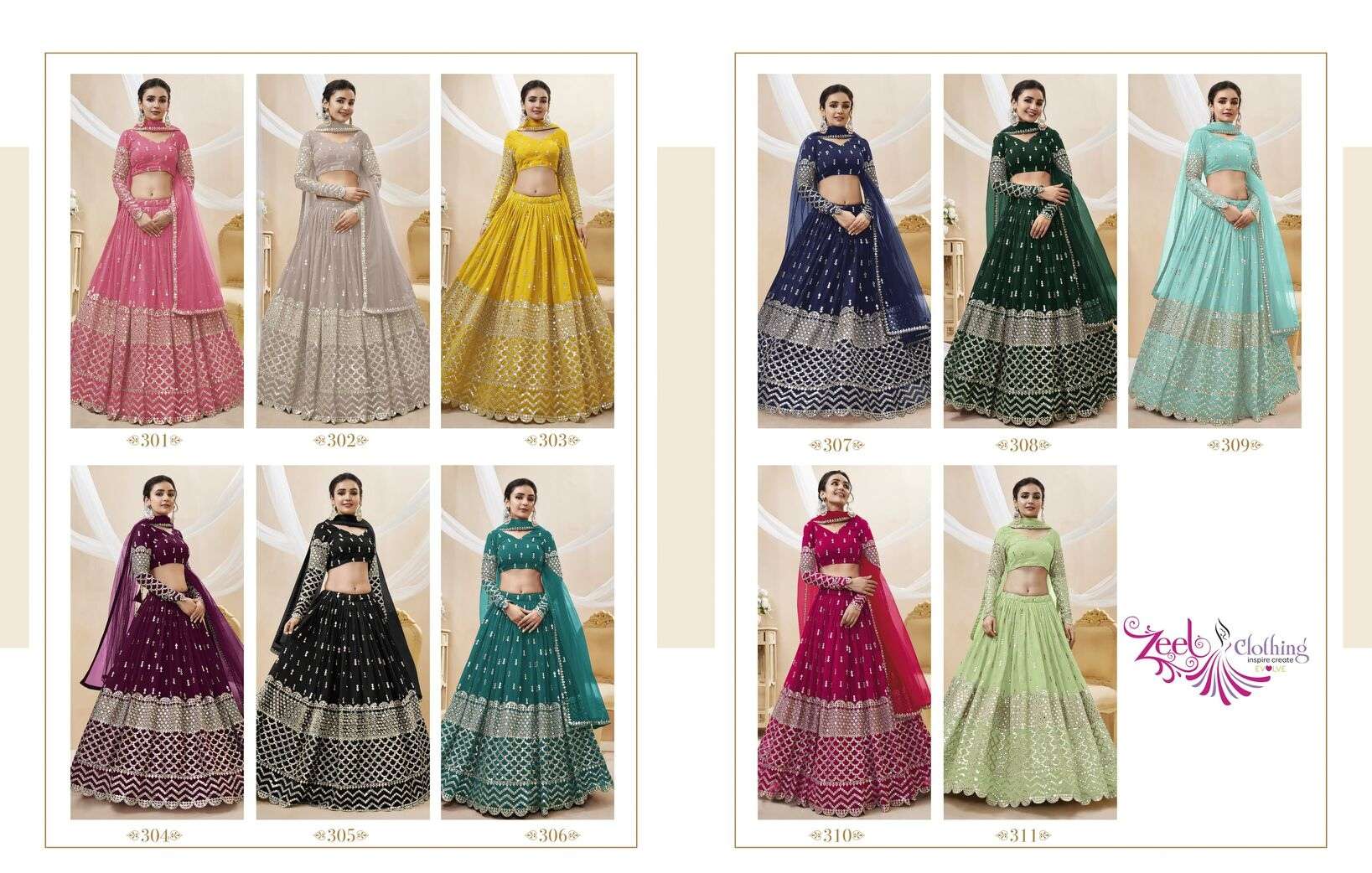 EXPRESSION VOL-1 BY ZEEL CLOTHING WEDDING WEAR HEAVY EMBROIDERY LEHENGA BLOUSE WITH DUPATTA 