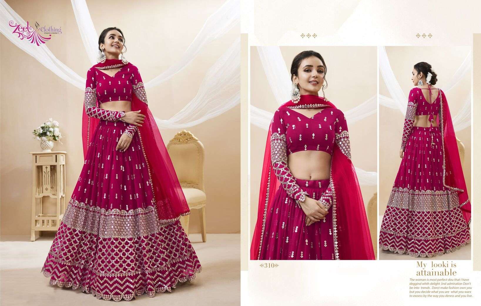 EXPRESSION VOL-1 BY ZEEL CLOTHING WEDDING WEAR HEAVY EMBROIDERY LEHENGA BLOUSE WITH DUPATTA 