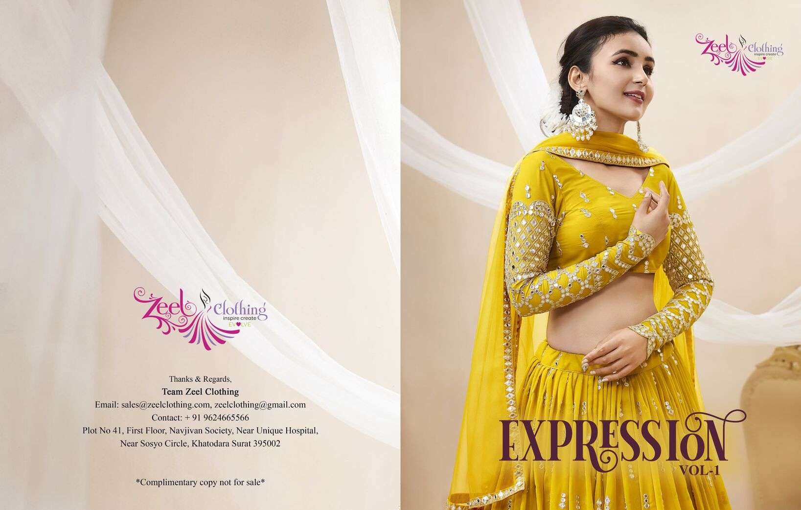 EXPRESSION VOL-1 BY ZEEL CLOTHING WEDDING WEAR HEAVY EMBROIDERY LEHENGA BLOUSE WITH DUPATTA 