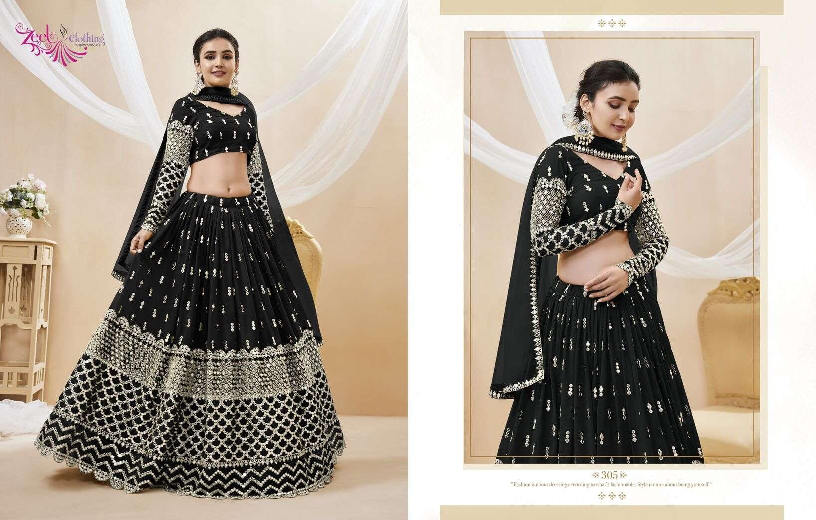 EXPRESSION VOL-1 BY ZEEL CLOTHING WEDDING WEAR HEAVY EMBROIDERY LEHENGA BLOUSE WITH DUPATTA 