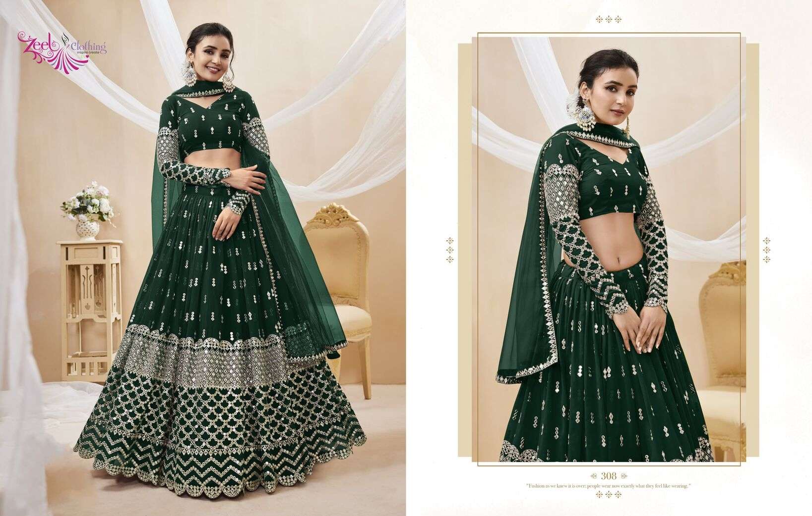 EXPRESSION VOL-1 BY ZEEL CLOTHING WEDDING WEAR HEAVY EMBROIDERY LEHENGA BLOUSE WITH DUPATTA 