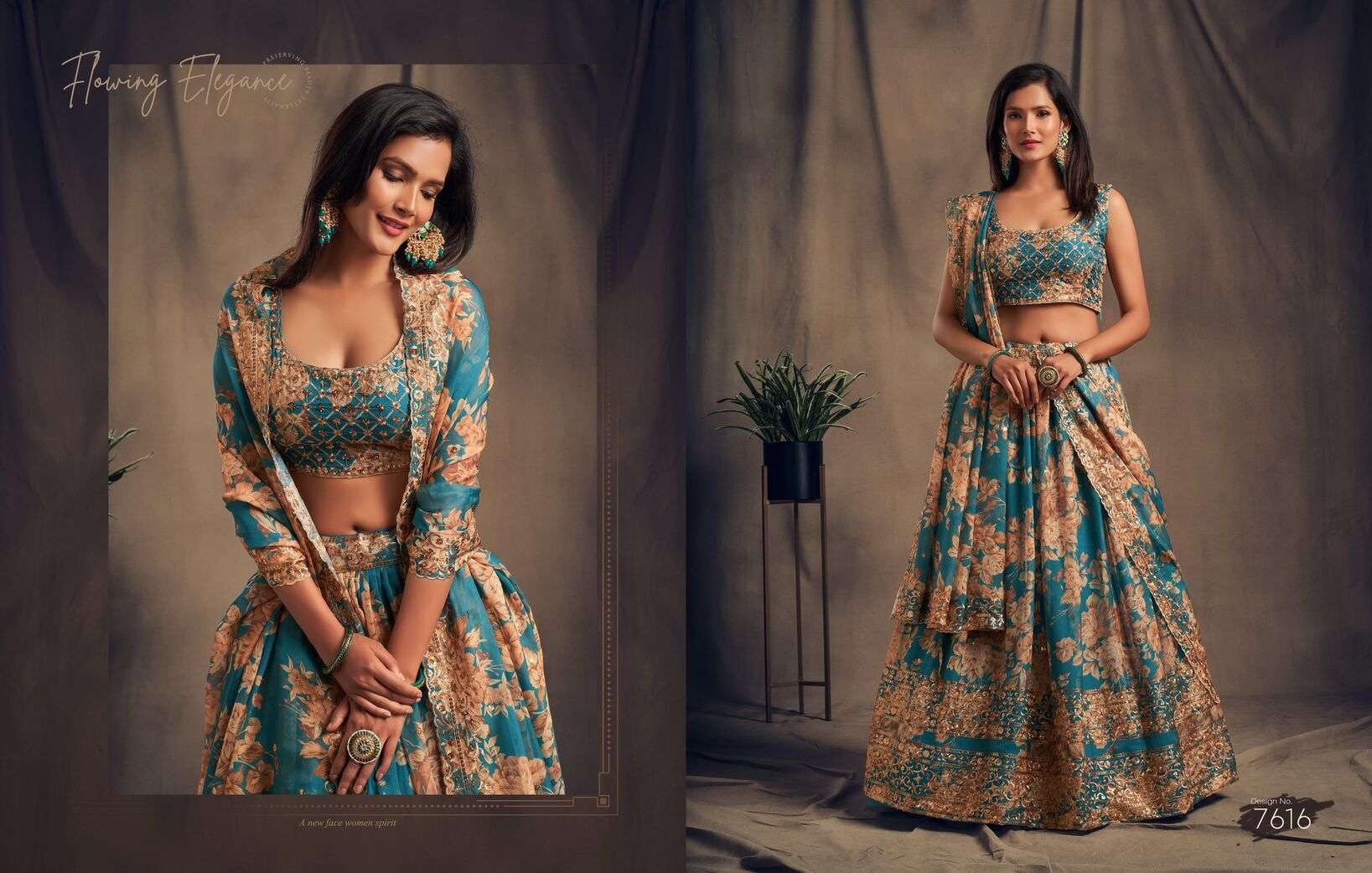 FLORAL VOL-2 BY ZEEL CLOTHING SEQUENCE ZARI EMBROIDERY WORK DESIGNER LEHENGA 