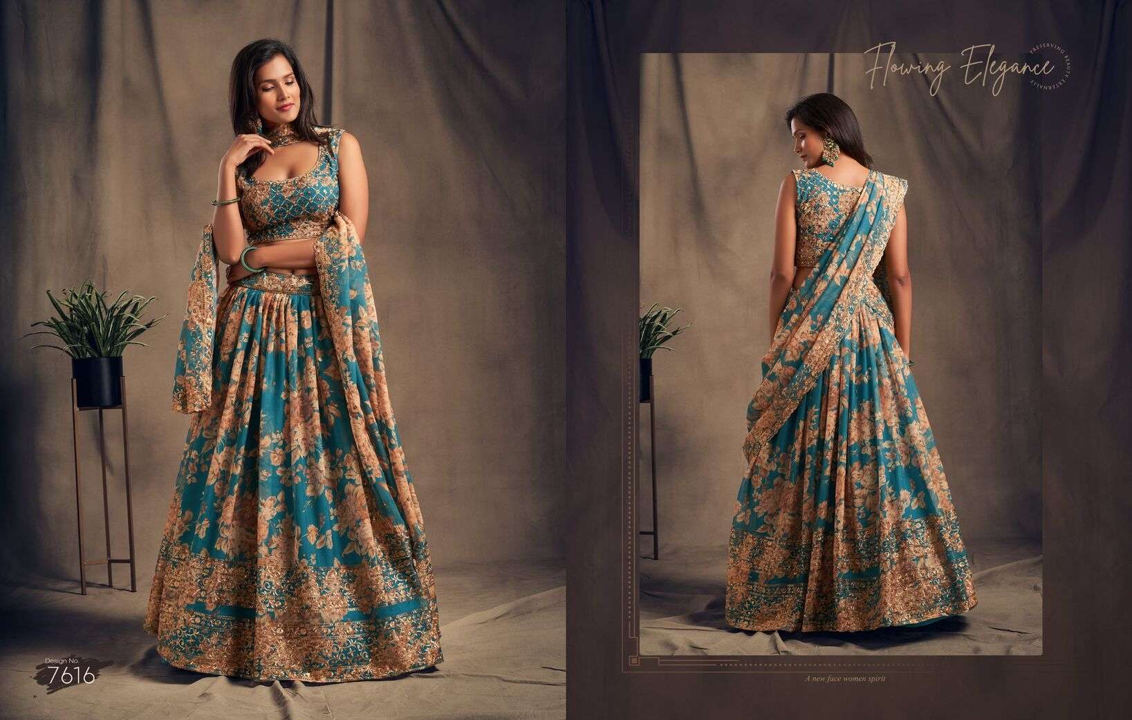 FLORAL VOL-2 BY ZEEL CLOTHING SEQUENCE ZARI EMBROIDERY WORK DESIGNER LEHENGA 