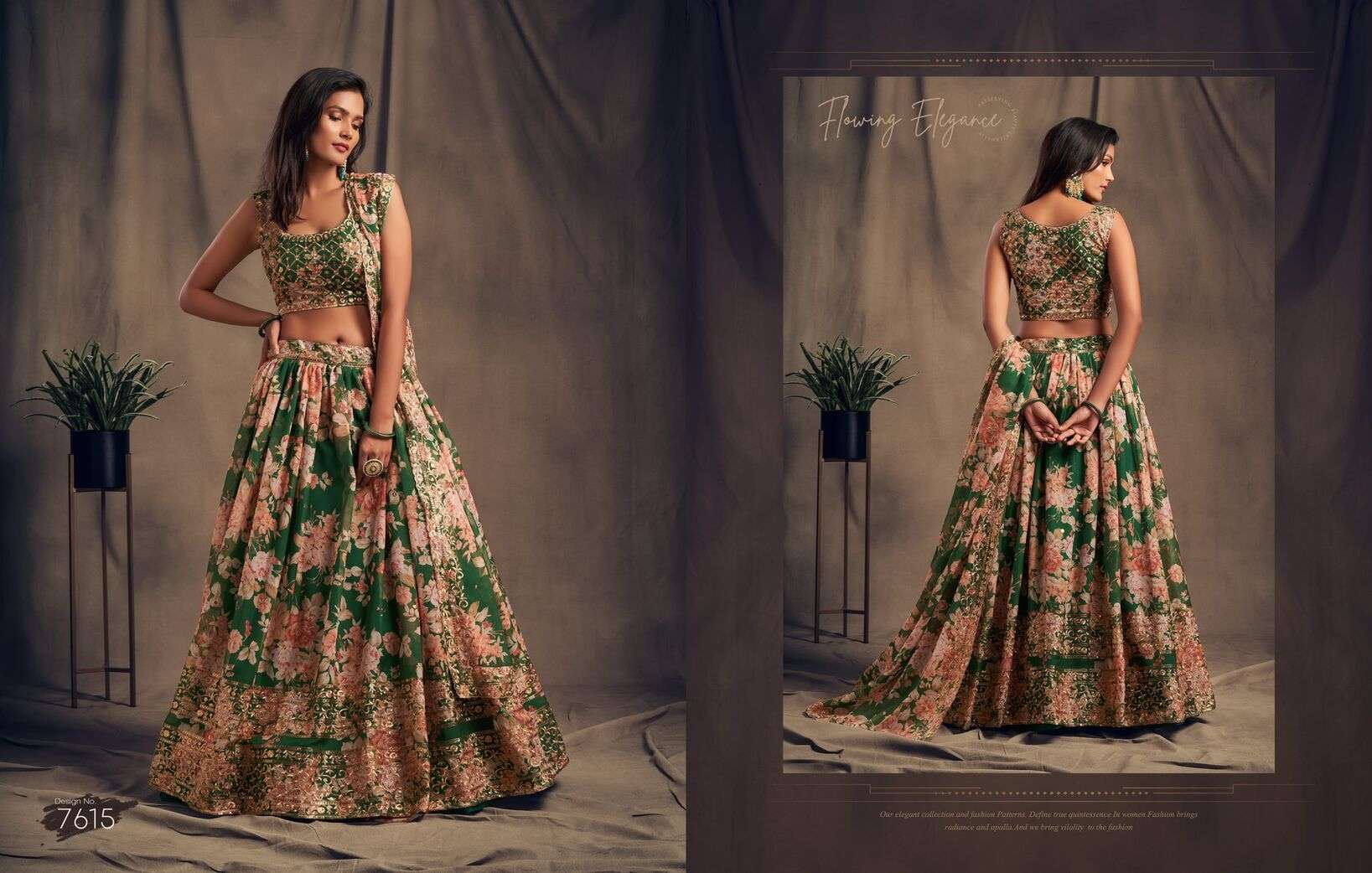 FLORAL VOL-2 BY ZEEL CLOTHING SEQUENCE ZARI EMBROIDERY WORK DESIGNER LEHENGA 