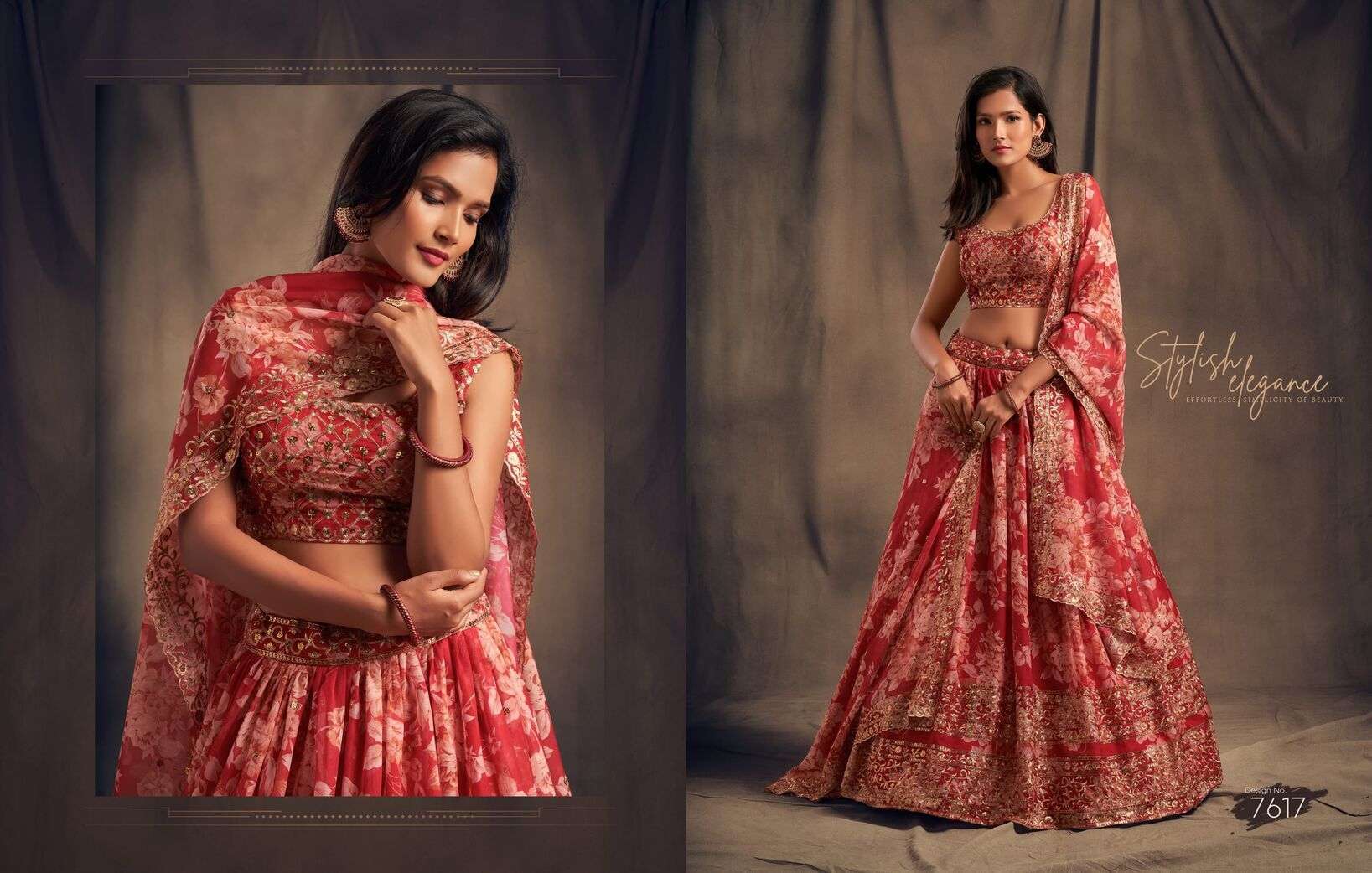 FLORAL VOL-2 BY ZEEL CLOTHING SEQUENCE ZARI EMBROIDERY WORK DESIGNER LEHENGA 