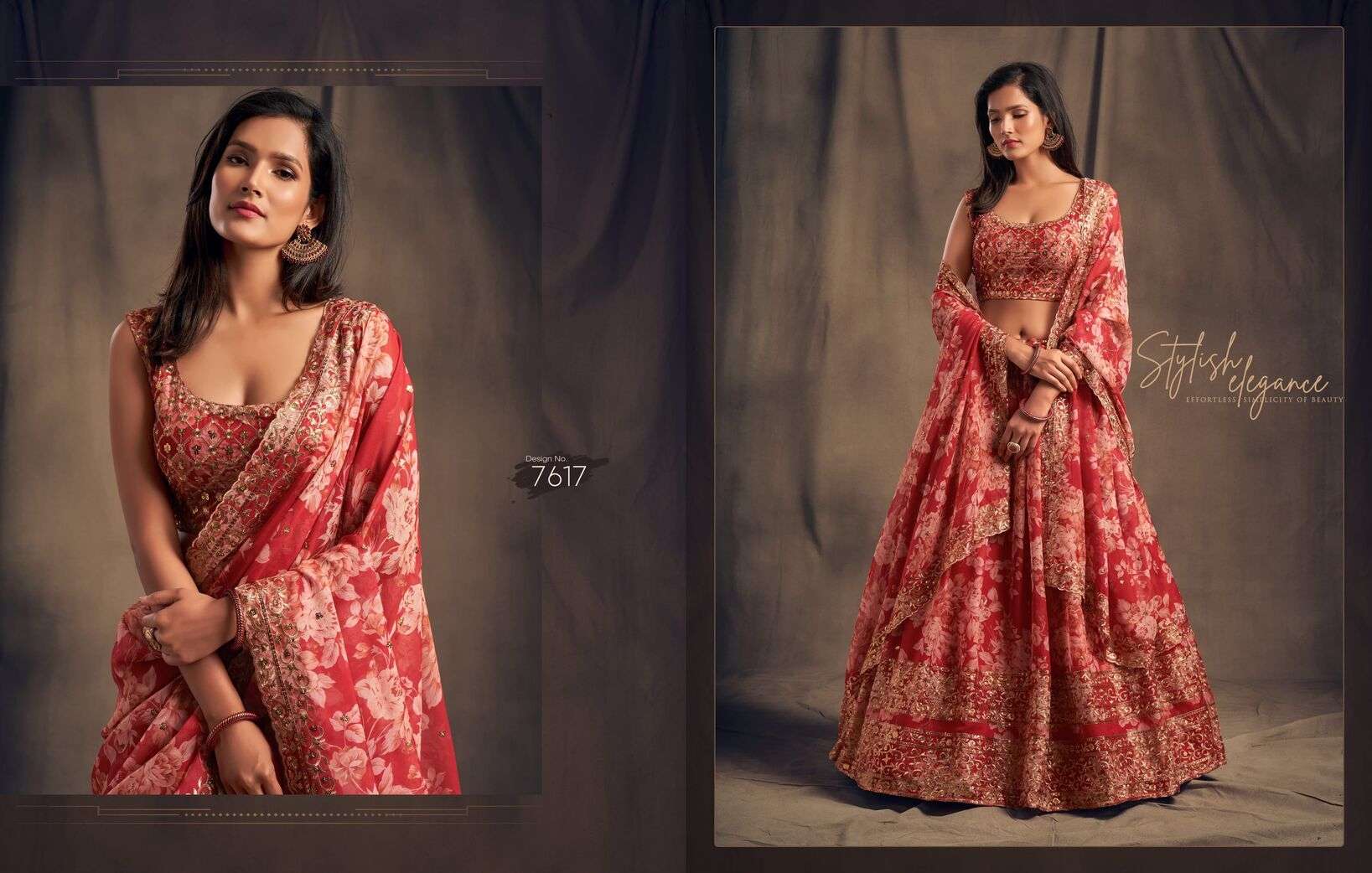 FLORAL VOL-2 BY ZEEL CLOTHING SEQUENCE ZARI EMBROIDERY WORK DESIGNER LEHENGA 