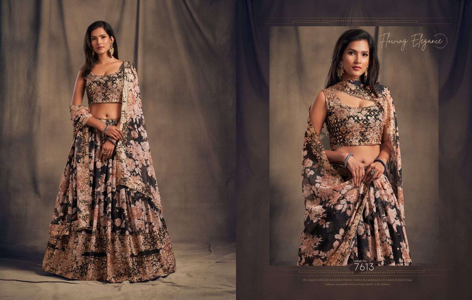 FLORAL VOL-2 BY ZEEL CLOTHING SEQUENCE ZARI EMBROIDERY WORK DESIGNER LEHENGA 