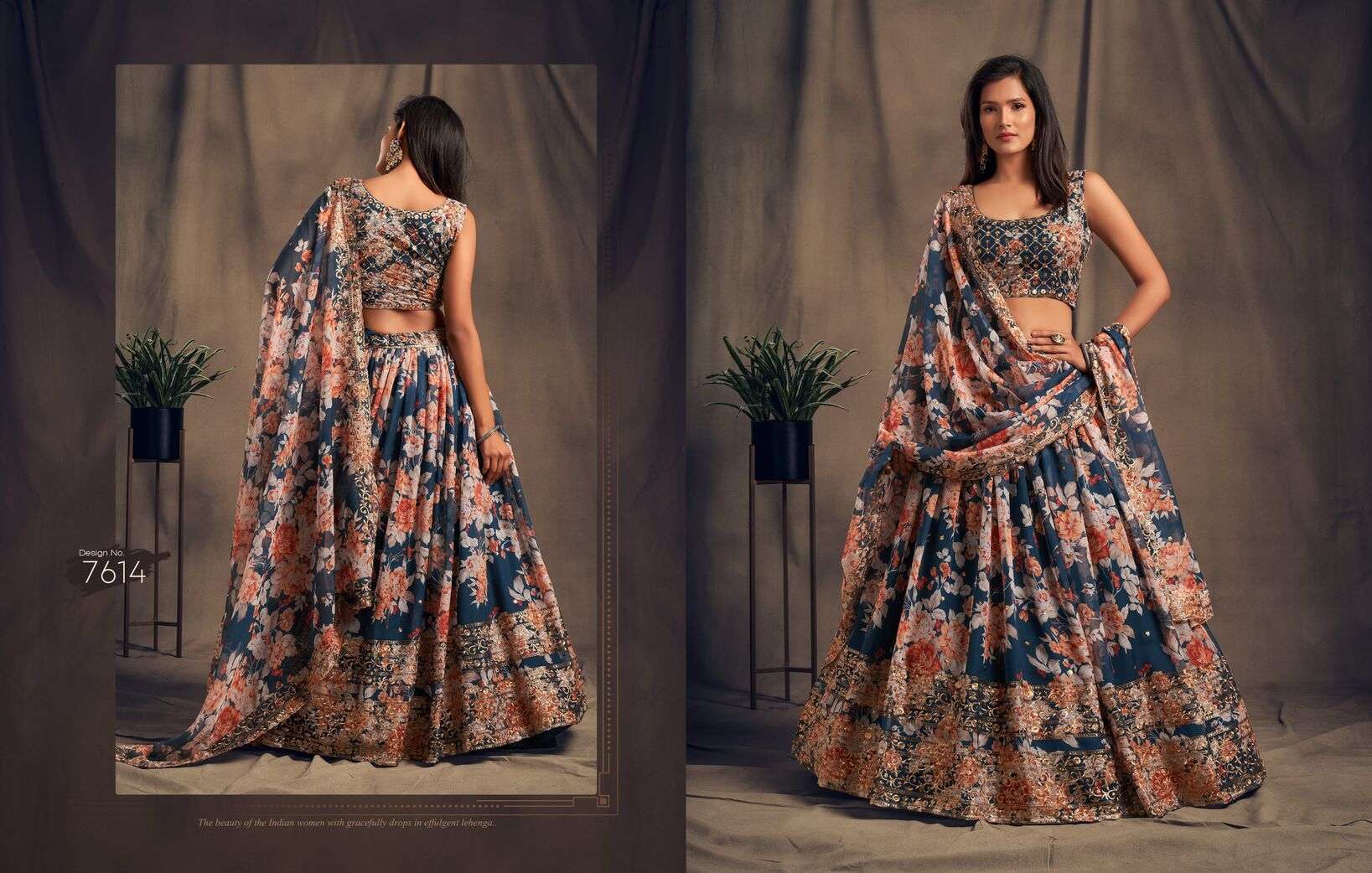 FLORAL VOL-2 BY ZEEL CLOTHING SEQUENCE ZARI EMBROIDERY WORK DESIGNER LEHENGA 