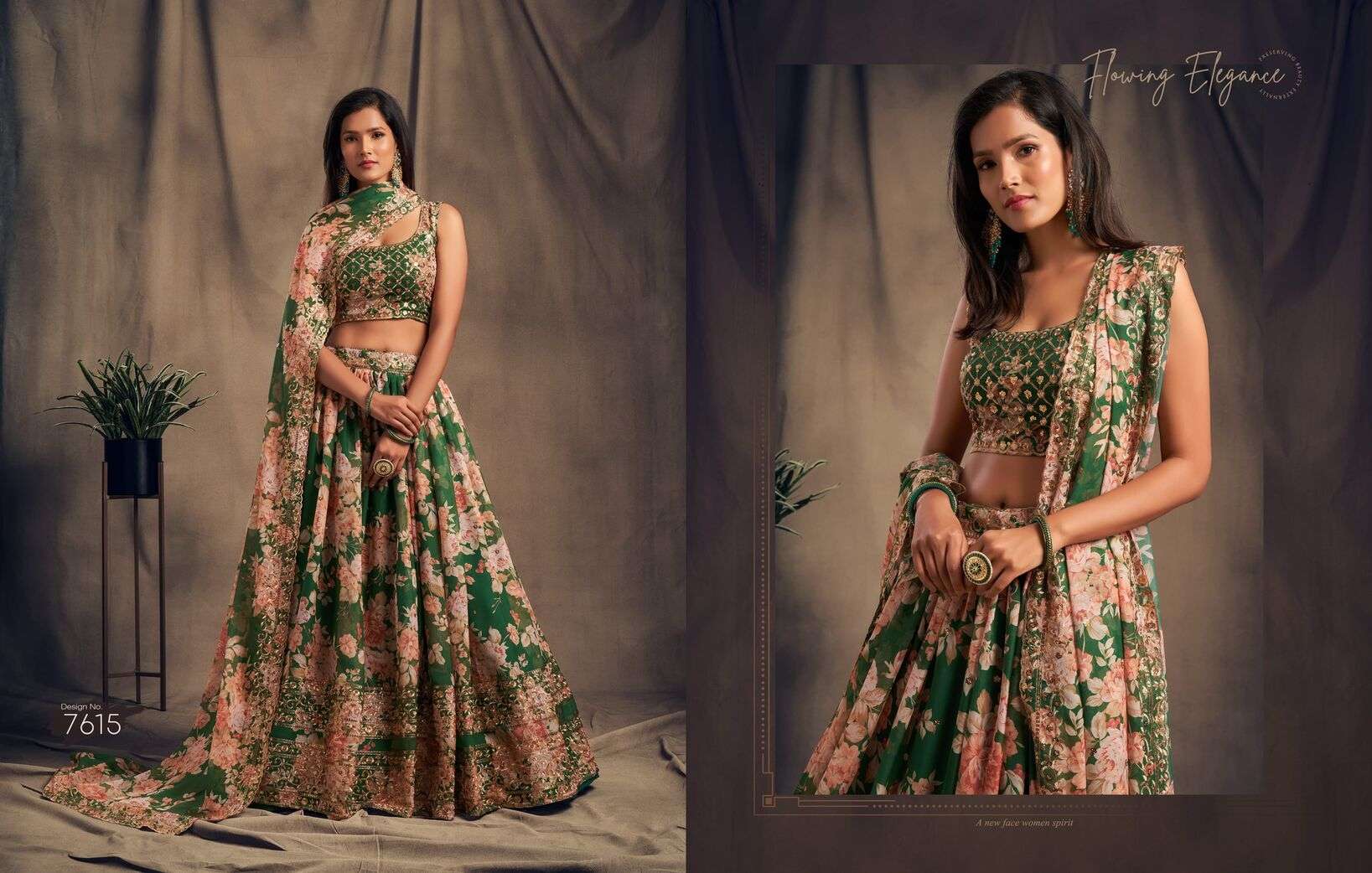 FLORAL VOL-2 BY ZEEL CLOTHING SEQUENCE ZARI EMBROIDERY WORK DESIGNER LEHENGA 