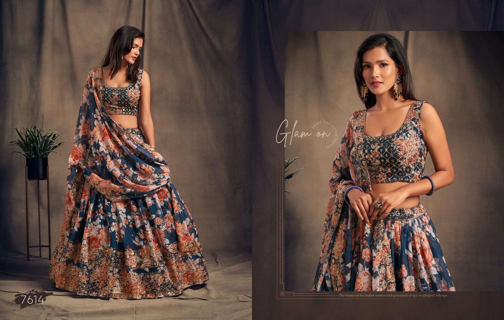 FLORAL VOL-2 BY ZEEL CLOTHING SEQUENCE ZARI EMBROIDERY WORK DESIGNER LEHENGA 