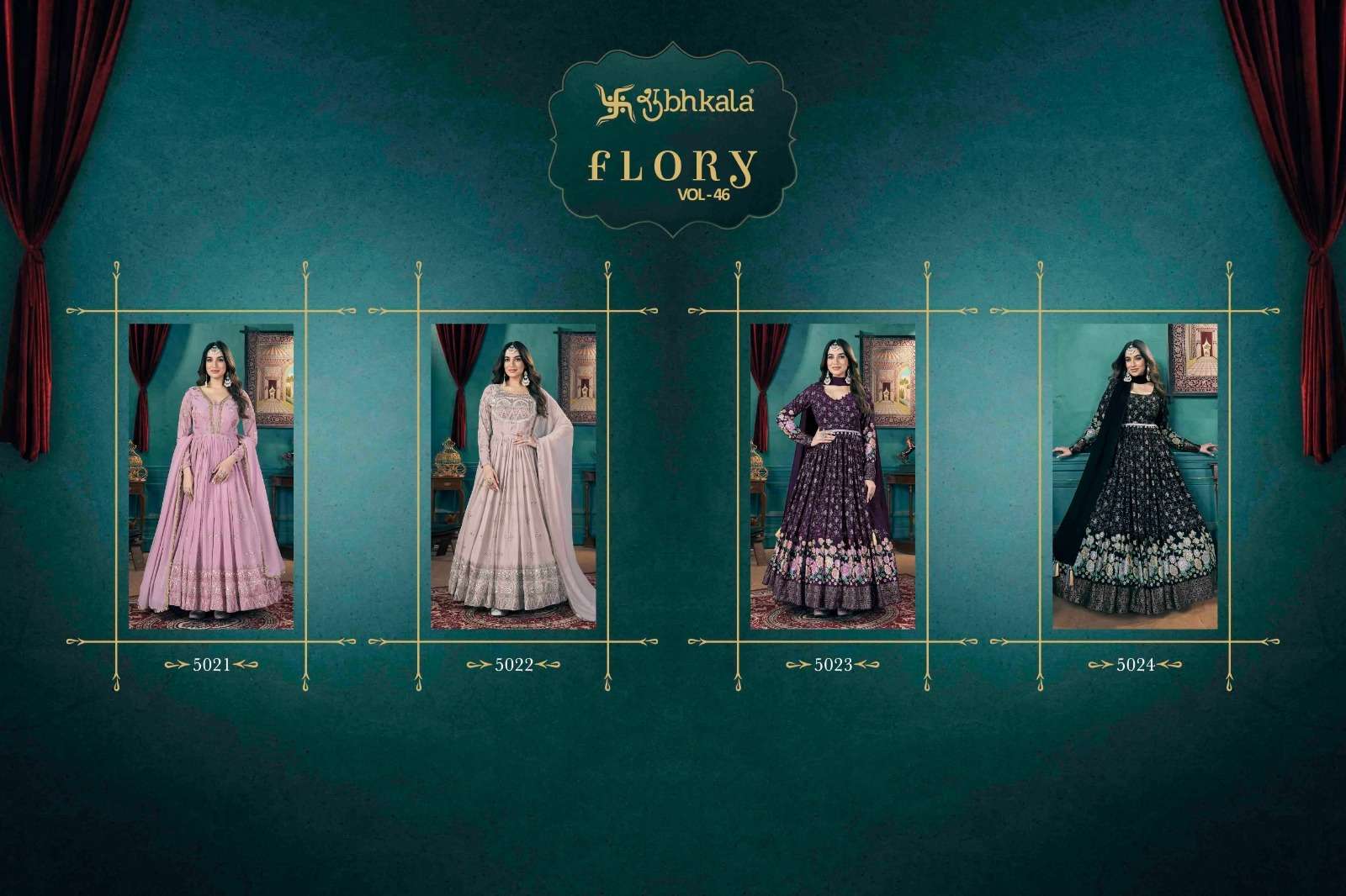 FLORY VOL-46 BY SHUBHKALA HEAVY EMBROIDERY BEAUTIFUL DESIGN ANARKALI WITH DUPATTA 