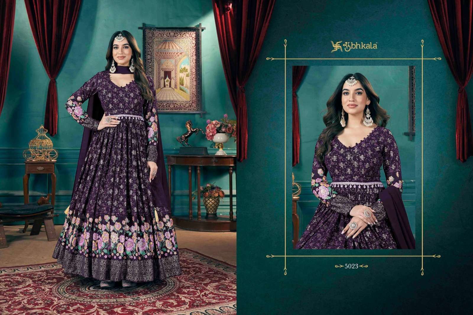 FLORY VOL-46 BY SHUBHKALA HEAVY EMBROIDERY BEAUTIFUL DESIGN ANARKALI WITH DUPATTA 