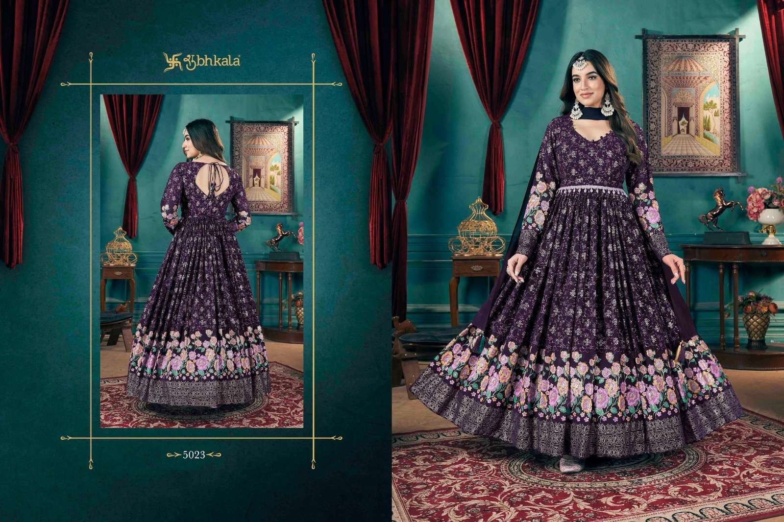 FLORY VOL-46 BY SHUBHKALA HEAVY EMBROIDERY BEAUTIFUL DESIGN ANARKALI WITH DUPATTA 