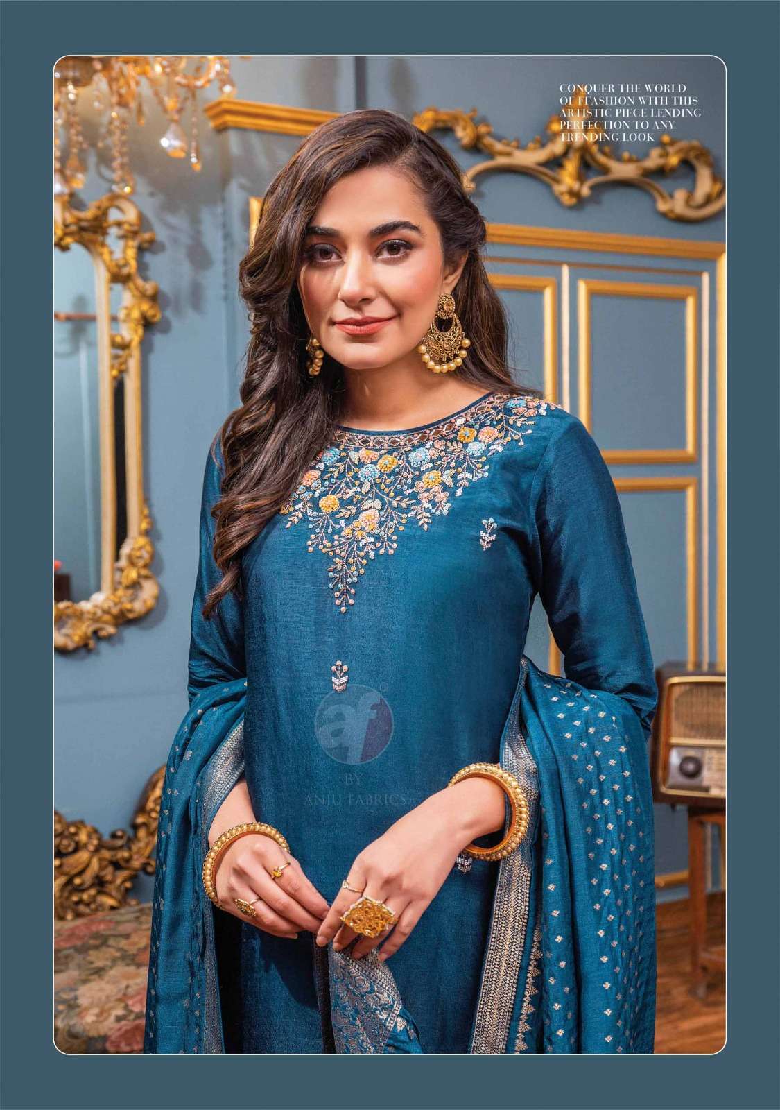 GHUNGHAT VOL-10 DESIGN NO- 3533 BY ANJU FABRICS PURE DOLA SILK KURTI PANT WITH JACQUARD DUPATTA 