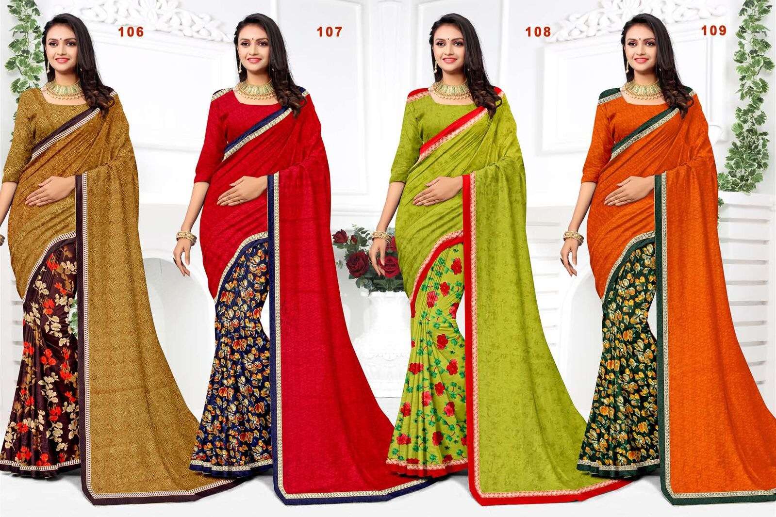 GUNJAN BY TEXOFAB RANIAL FABRIC CASUAL WEAR PRINTED SAREES