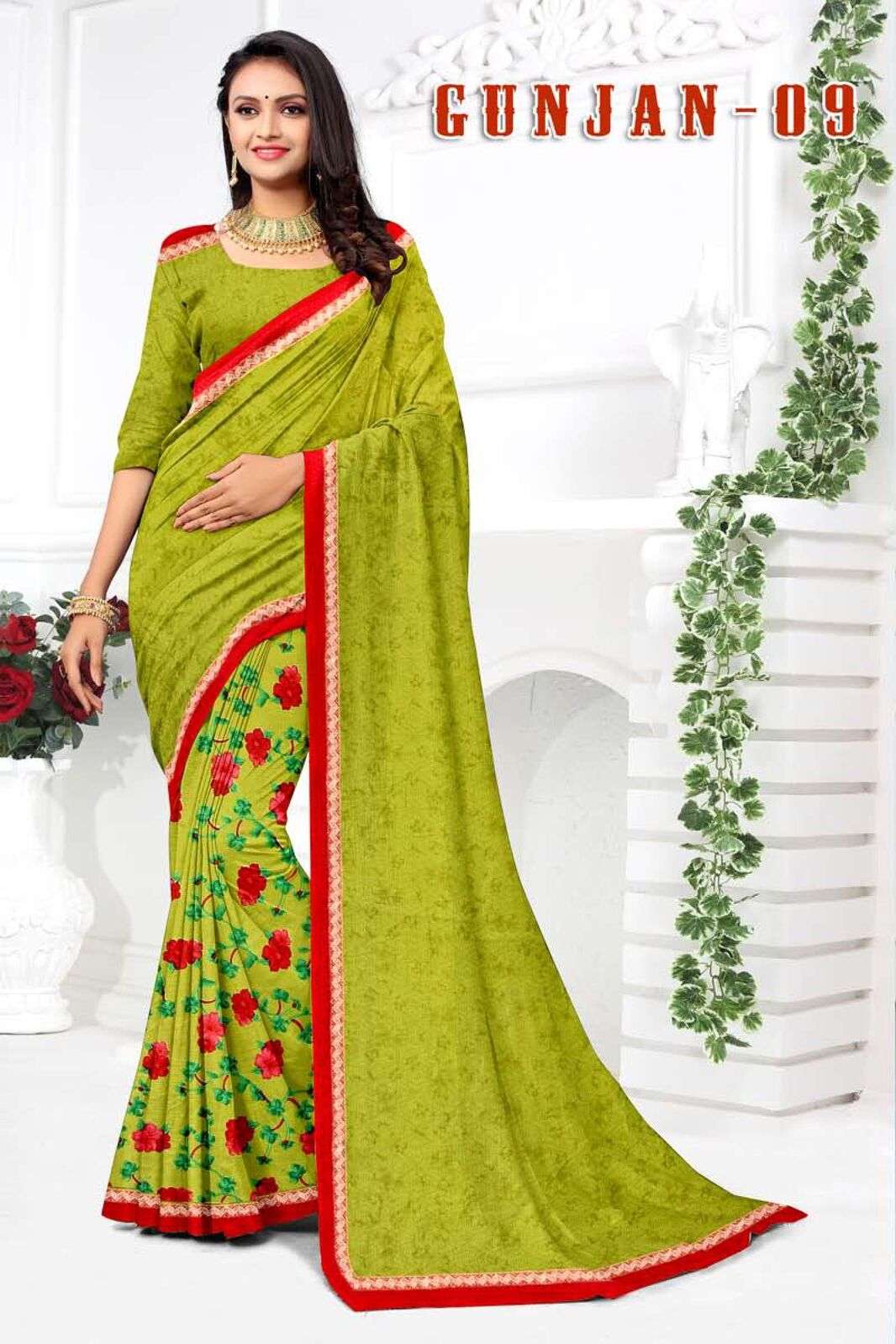 GUNJAN BY TEXOFAB RANIAL FABRIC CASUAL WEAR PRINTED SAREES