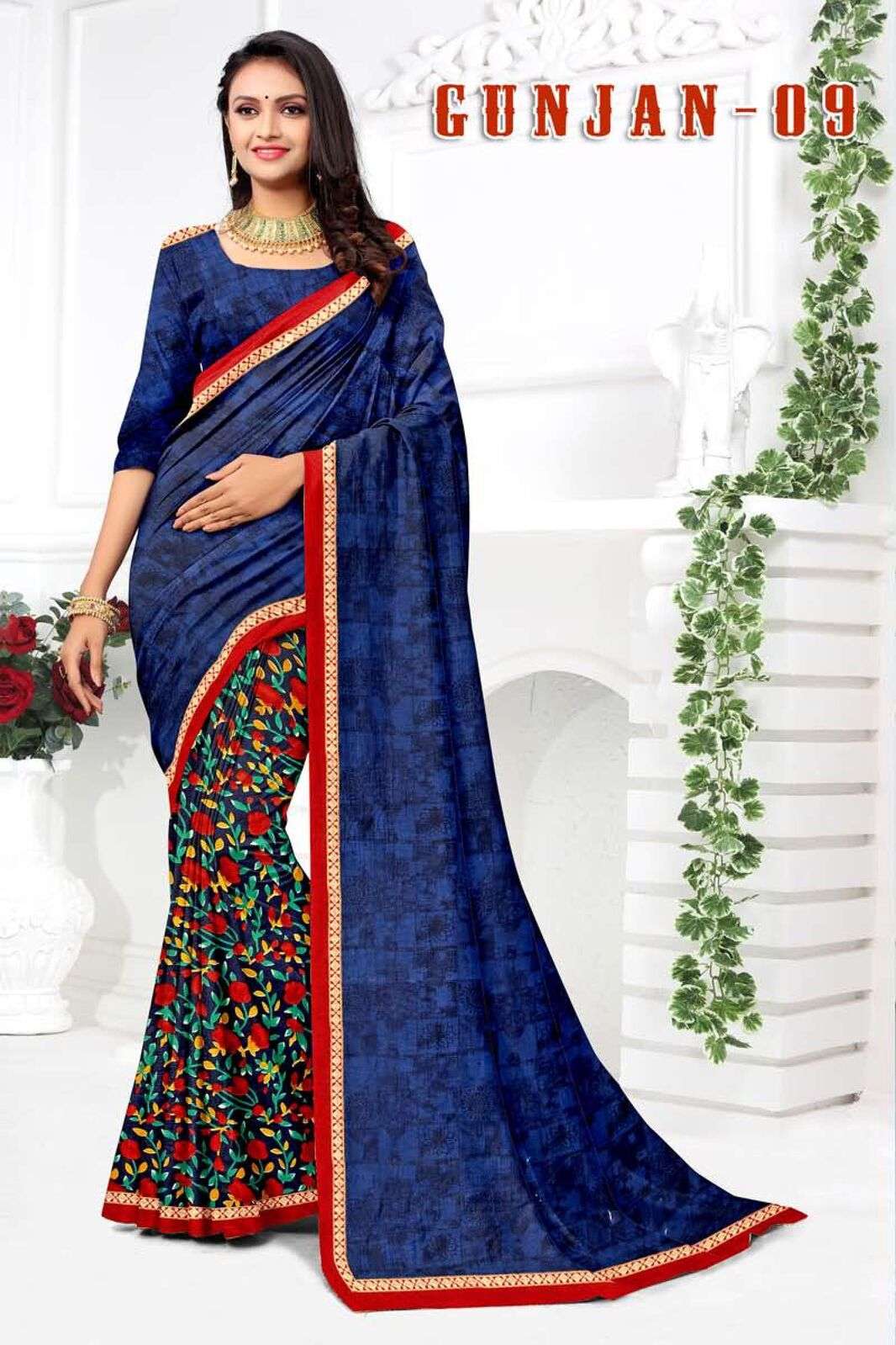 GUNJAN BY TEXOFAB RANIAL FABRIC CASUAL WEAR PRINTED SAREES