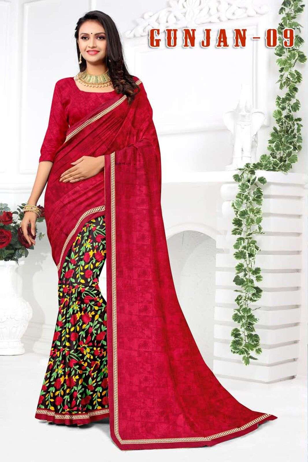 GUNJAN BY TEXOFAB RANIAL FABRIC CASUAL WEAR PRINTED SAREES