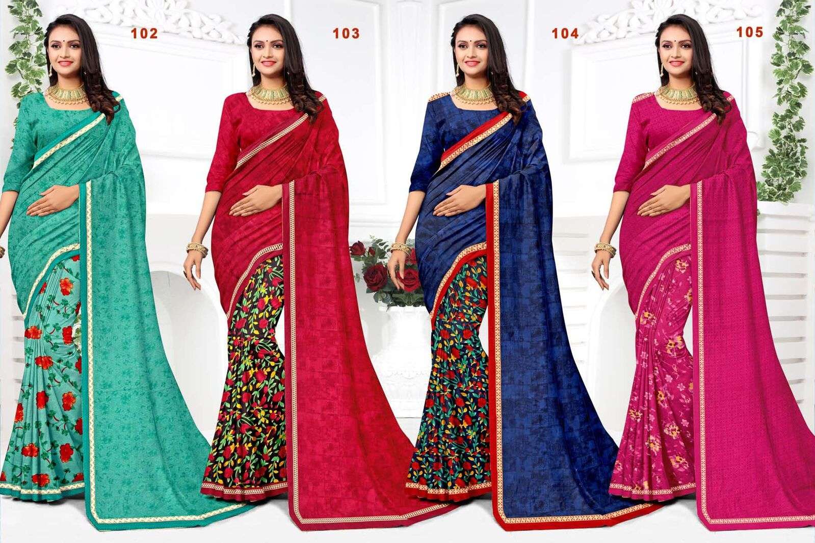 GUNJAN BY TEXOFAB RANIAL FABRIC CASUAL WEAR PRINTED SAREES