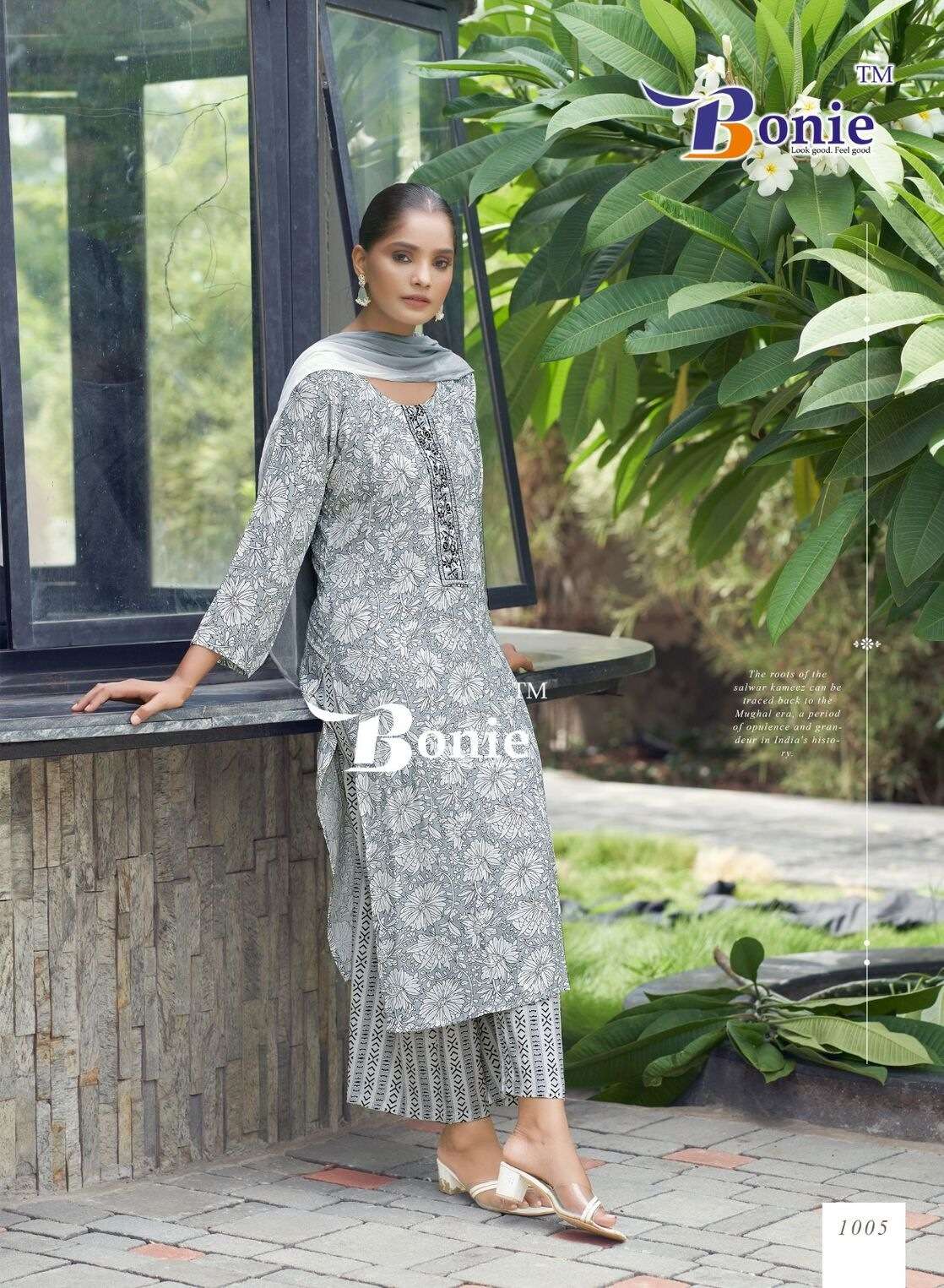 GUZARISH BY BONIE RAYON FABRIC 3 PIECE KURTI PLAZO WITH DUPATTA 