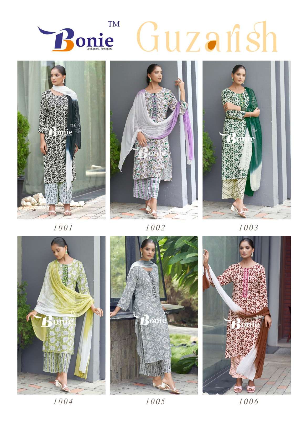 GUZARISH BY BONIE RAYON FABRIC 3 PIECE KURTI PLAZO WITH DUPATTA 