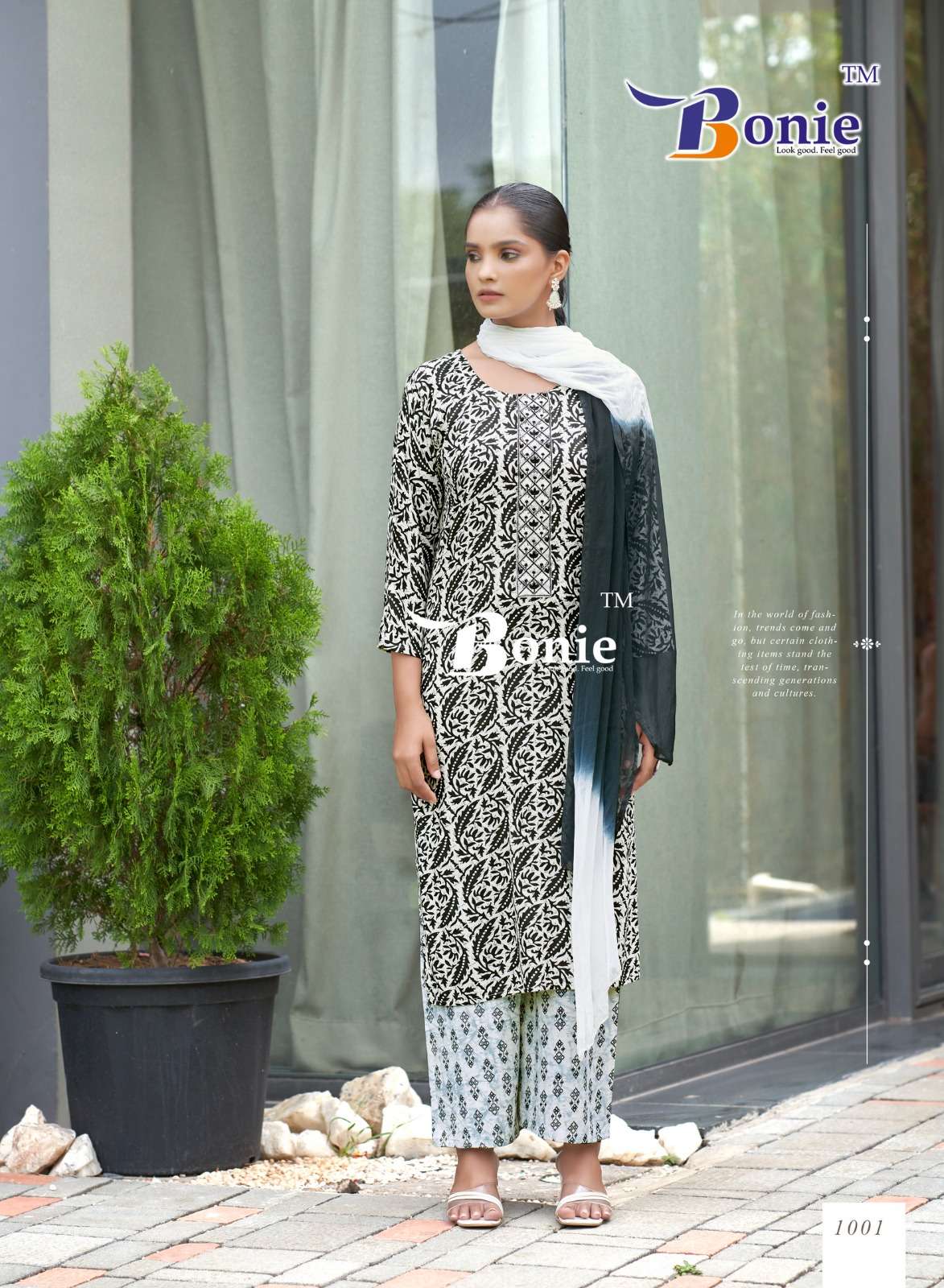 GUZARISH BY BONIE RAYON FABRIC 3 PIECE KURTI PLAZO WITH DUPATTA 