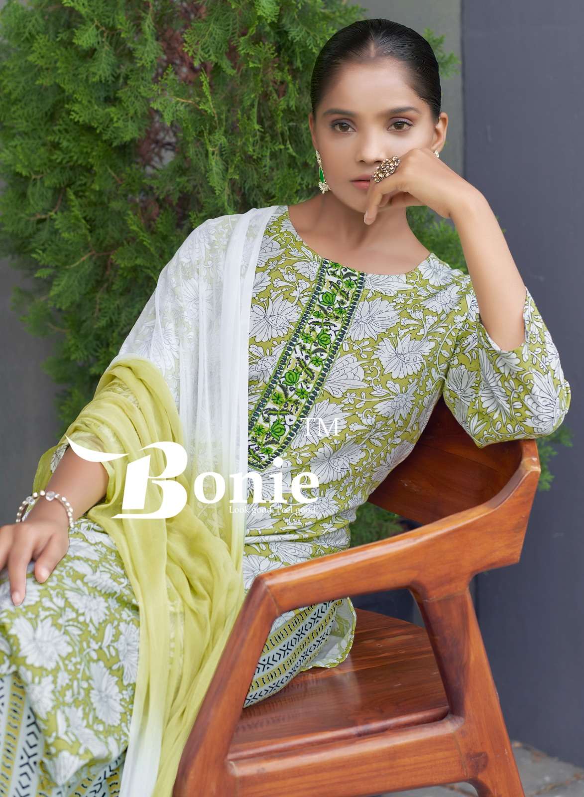 GUZARISH BY BONIE RAYON FABRIC 3 PIECE KURTI PLAZO WITH DUPATTA 