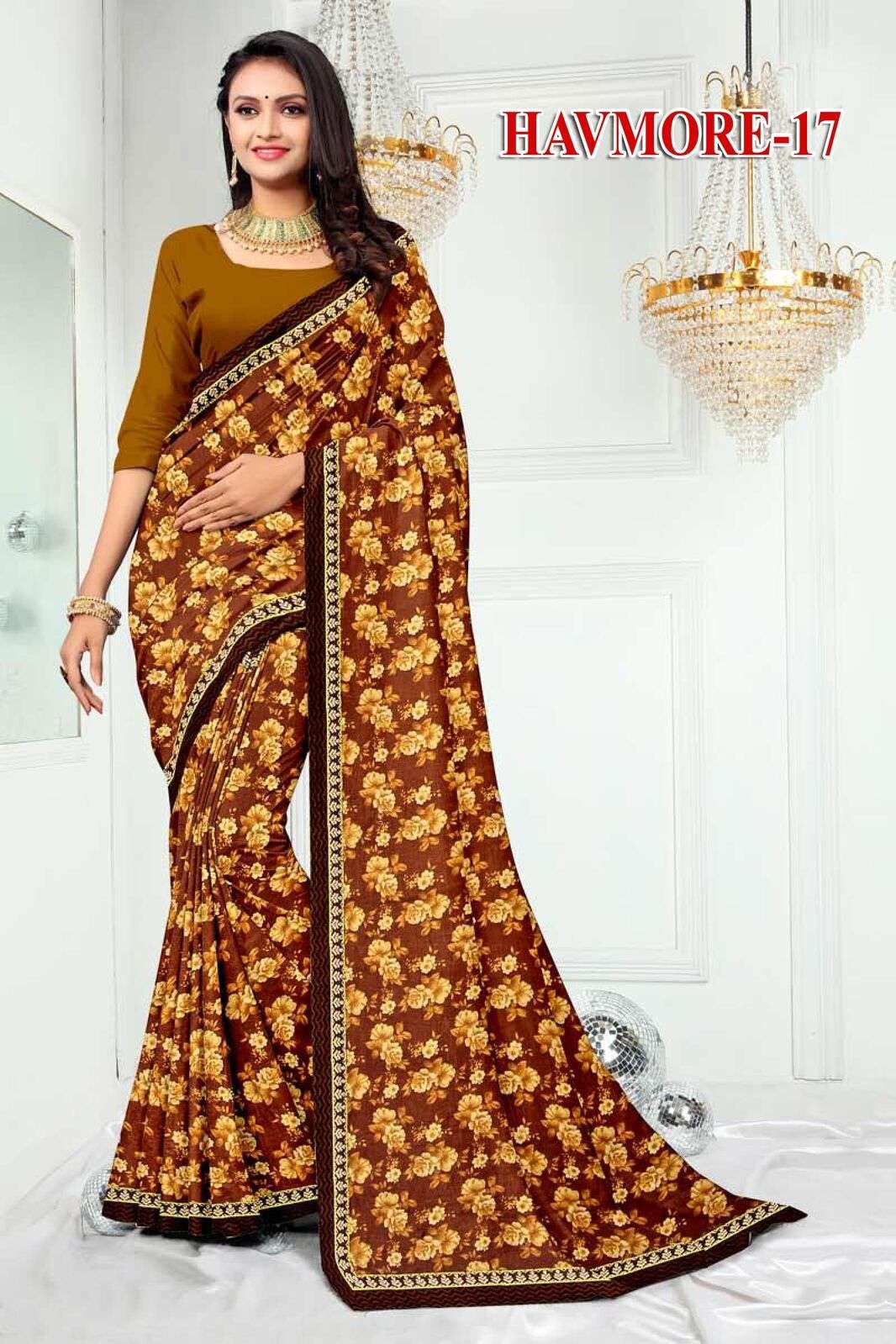 HAVMORE BY TEXOFAB RANIAL FABRIC ETHNIC WEAR PRINTED SAREES