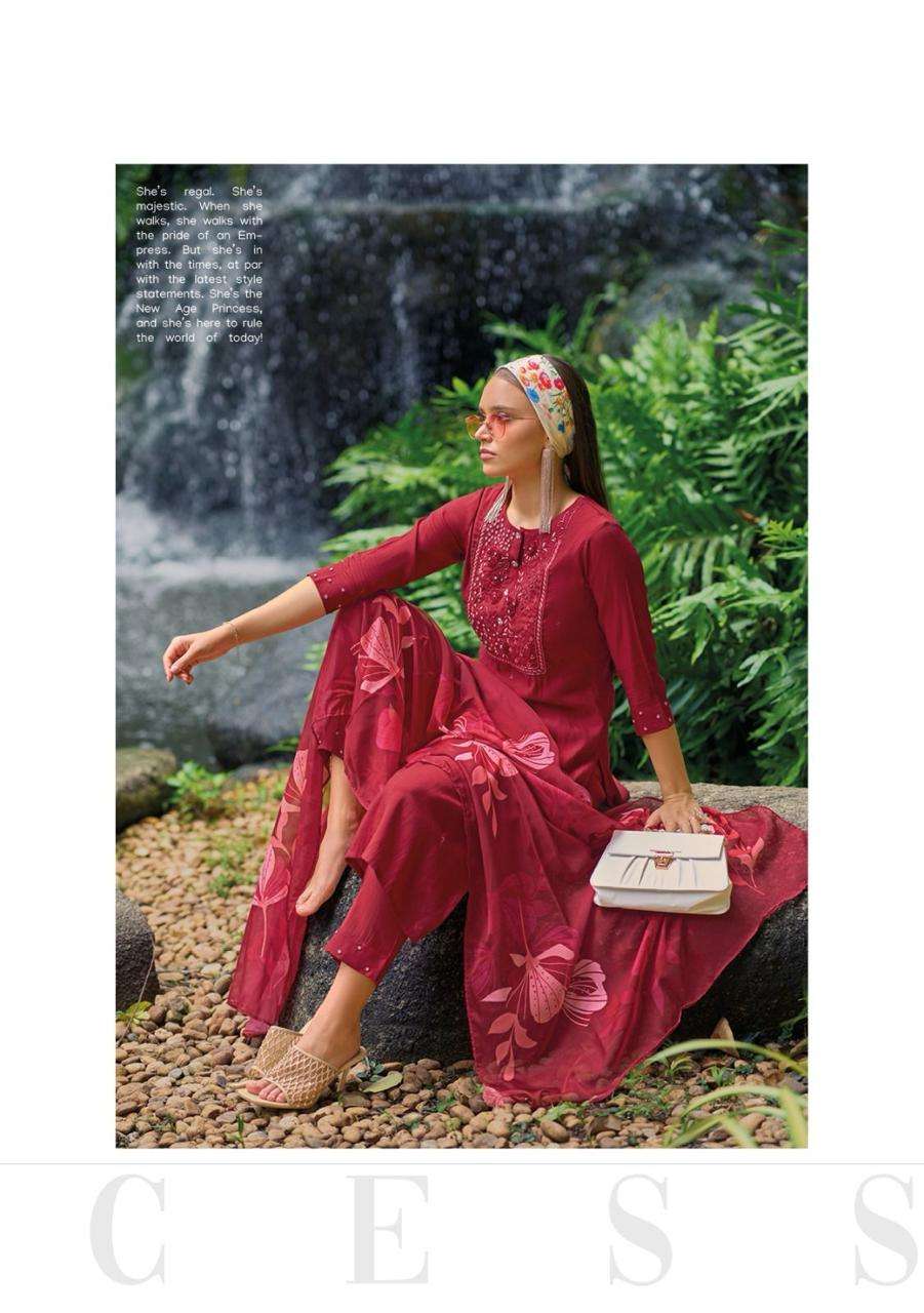 HUMSAFAR BY KAILEE FASHION PURE VISCOSE ACCESSORY WORK KURTI PANT WITH DUPATTA 