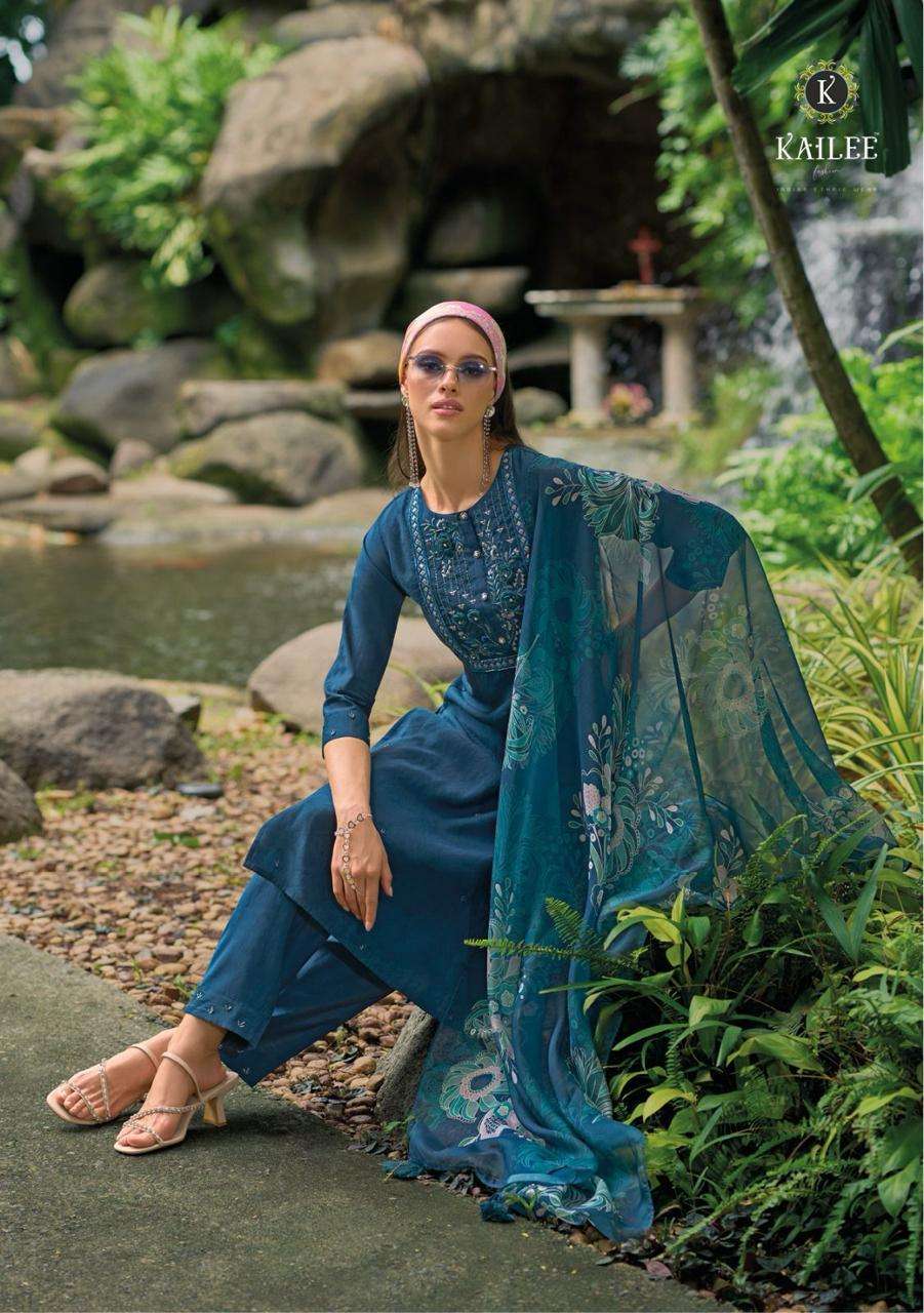 HUMSAFAR BY KAILEE FASHION PURE VISCOSE ACCESSORY WORK KURTI PANT WITH DUPATTA 