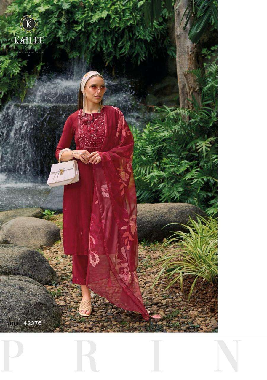 HUMSAFAR BY KAILEE FASHION PURE VISCOSE ACCESSORY WORK KURTI PANT WITH DUPATTA 