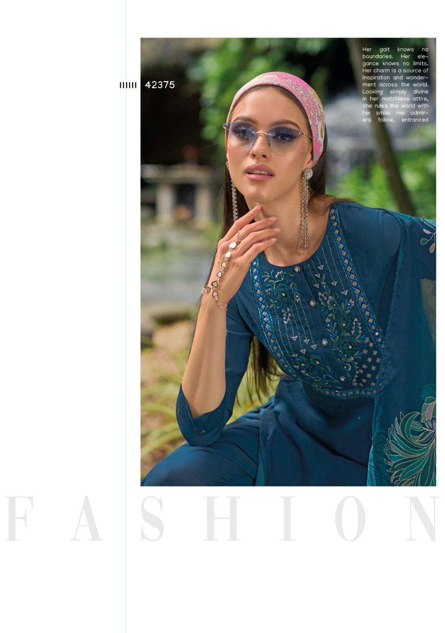 HUMSAFAR BY KAILEE FASHION PURE VISCOSE ACCESSORY WORK KURTI PANT WITH DUPATTA 