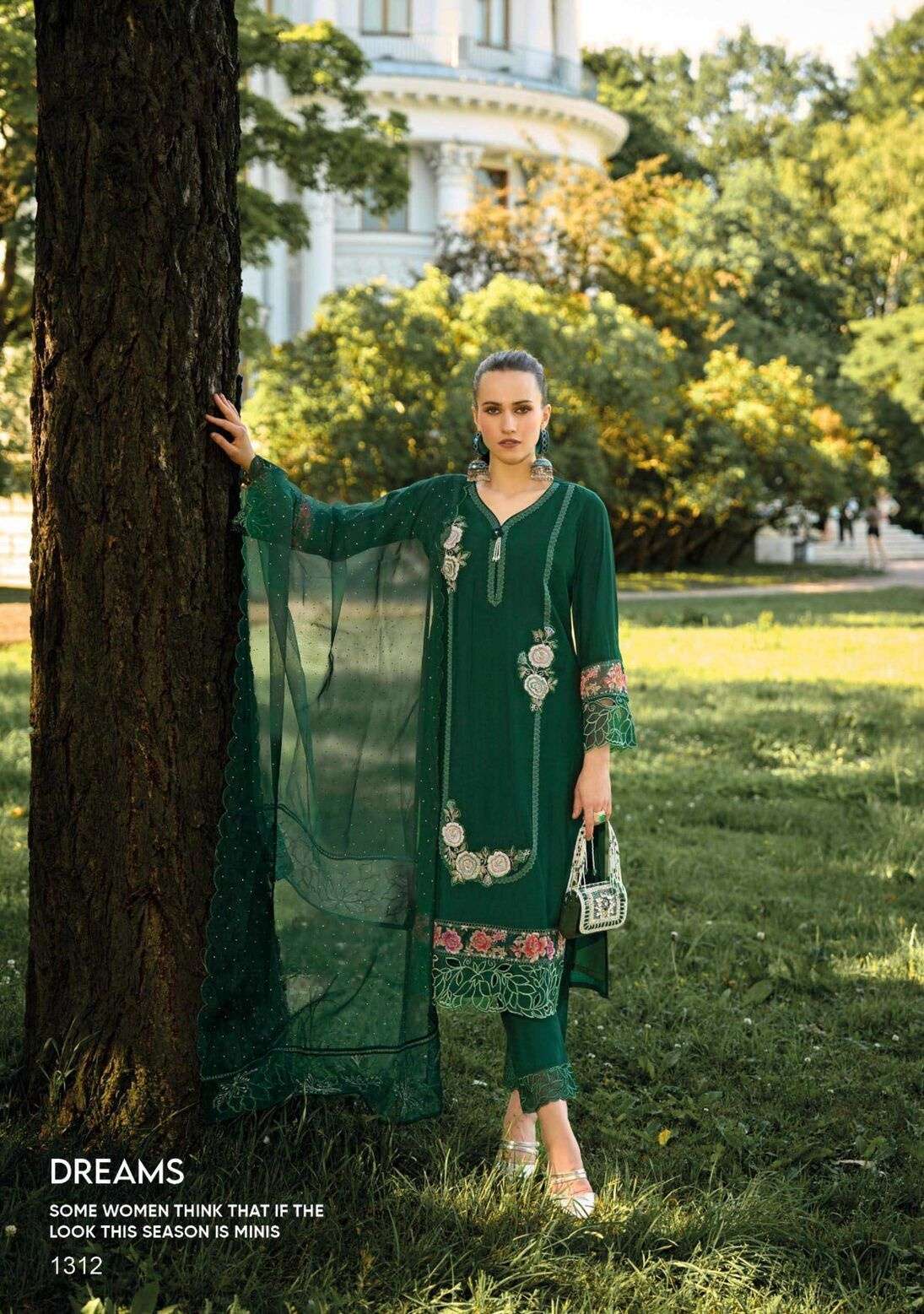 IBADAT VOL-3 DESIGN NO-1312 BY LADY LEELA ORGANZA FABRIC WITH EMBROIDERY DIAMOND SCALPING WORK  