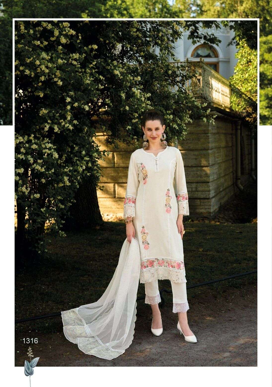 IBADAT VOL-3 DESIGN NO-1316 BY LADY LEELA ORGANZA FABRIC WITH EMBROIDERY DIAMOND SCALPING WORK  