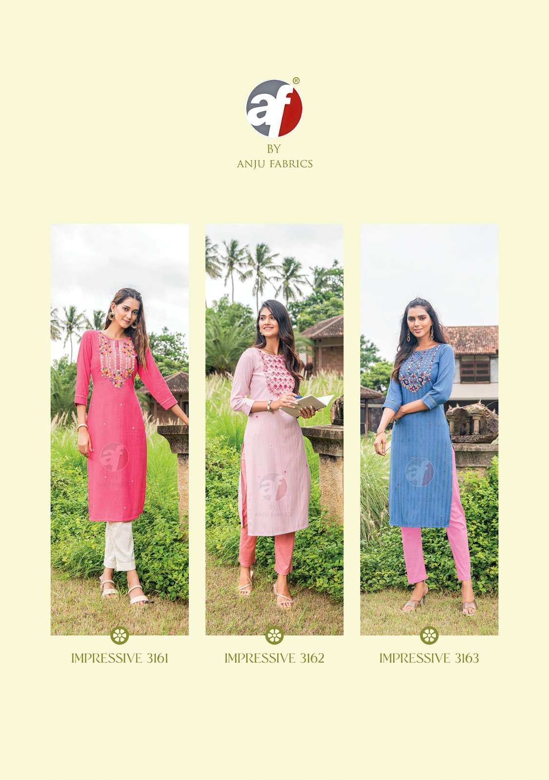 IMPRESSIVE VOL-5 BY ANJU FABRICS HEAVY KNOT WORK VISCOSE RAYON FABRIC BEAUTIFUL KURTI 