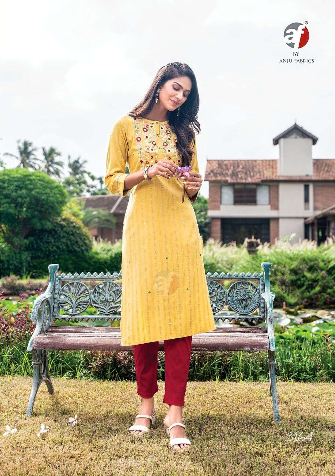 IMPRESSIVE VOL-5 BY ANJU FABRICS HEAVY KNOT WORK VISCOSE RAYON FABRIC BEAUTIFUL KURTI 