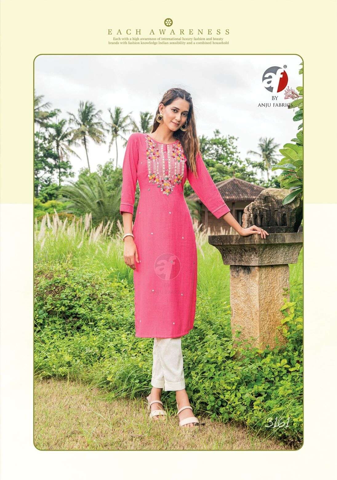 IMPRESSIVE VOL-5 BY ANJU FABRICS HEAVY KNOT WORK VISCOSE RAYON FABRIC BEAUTIFUL KURTI 